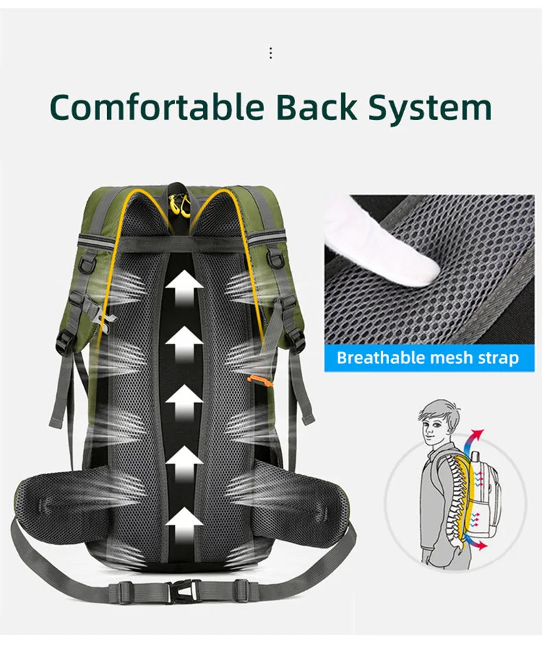 50L Waterproof Travel Backpack – Large Hiking & Camping Rucksack for Men